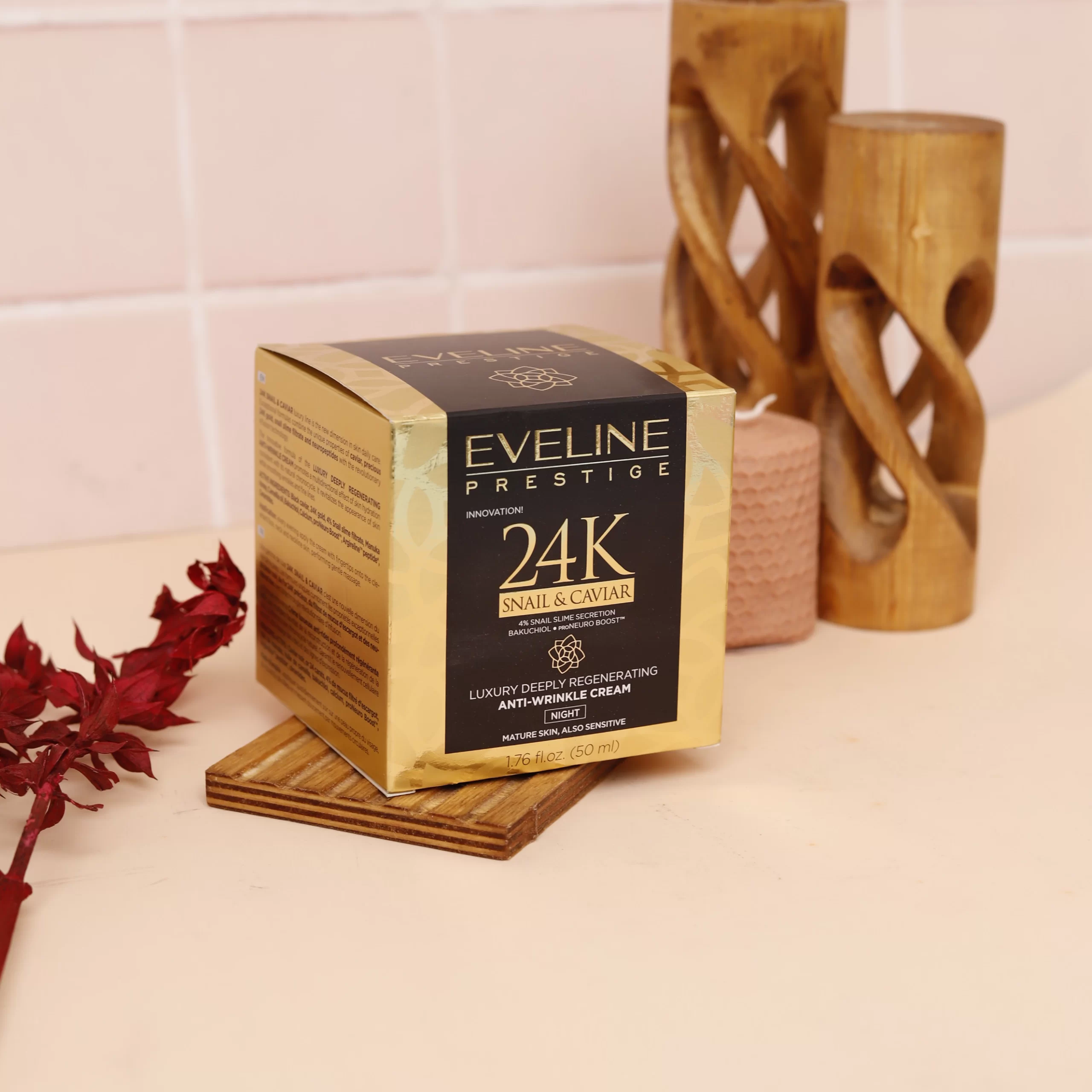 MG_2790-scaled-1.webp کرم شب طلا، حلزون و خاویار اولاین Eveline 24K Snail Caviar - Image 1